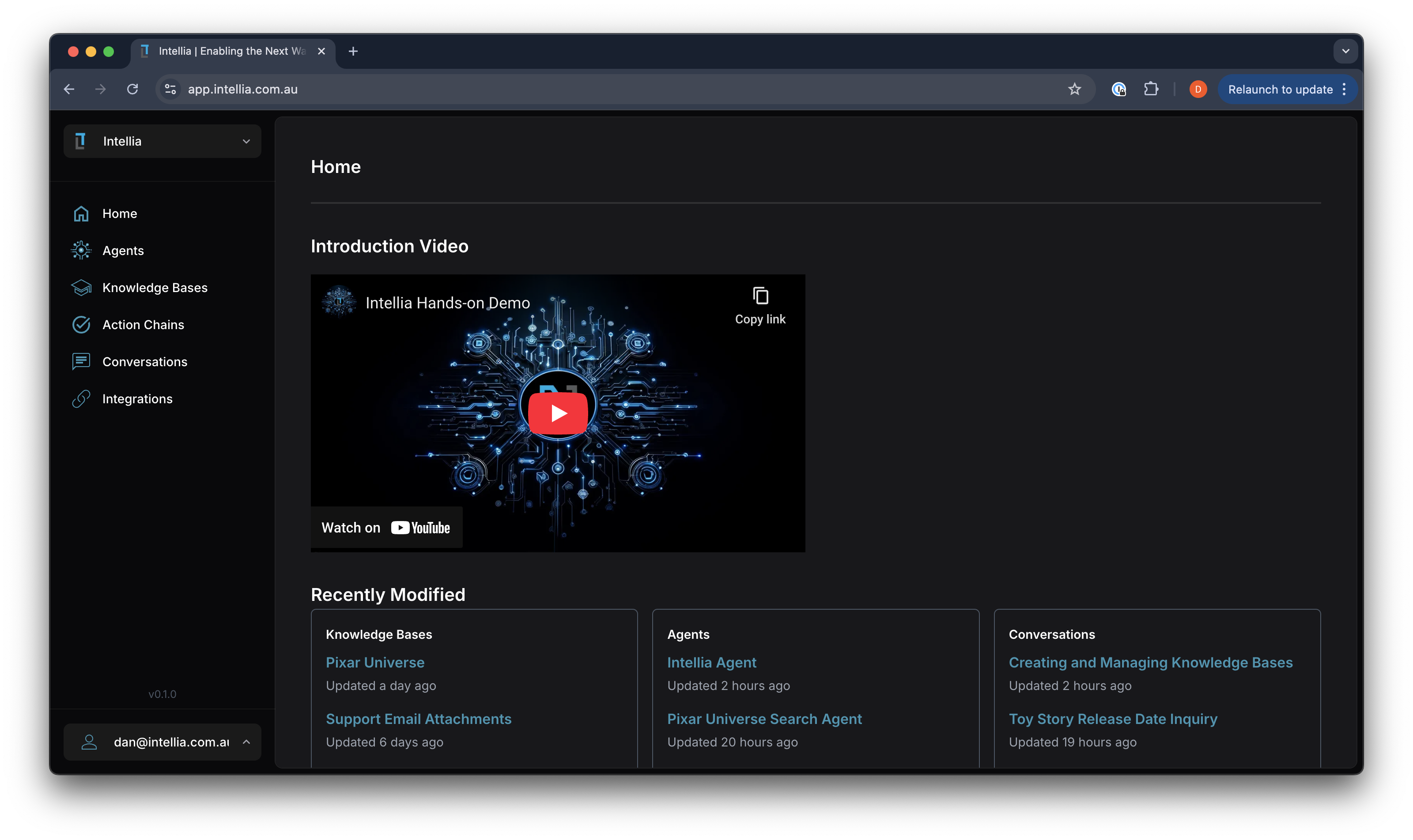 Intellia Platform Screenshot